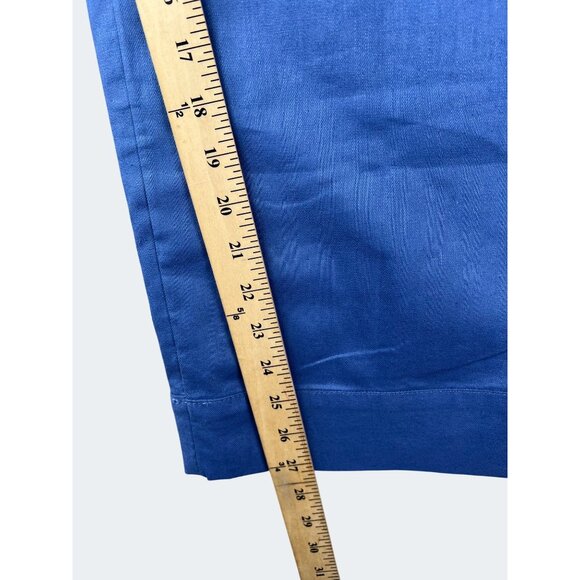 Banana Republic Poplin Relaxed Straight Ankle Pants Pull On Drawstring Blue M - Picture 7 of 15